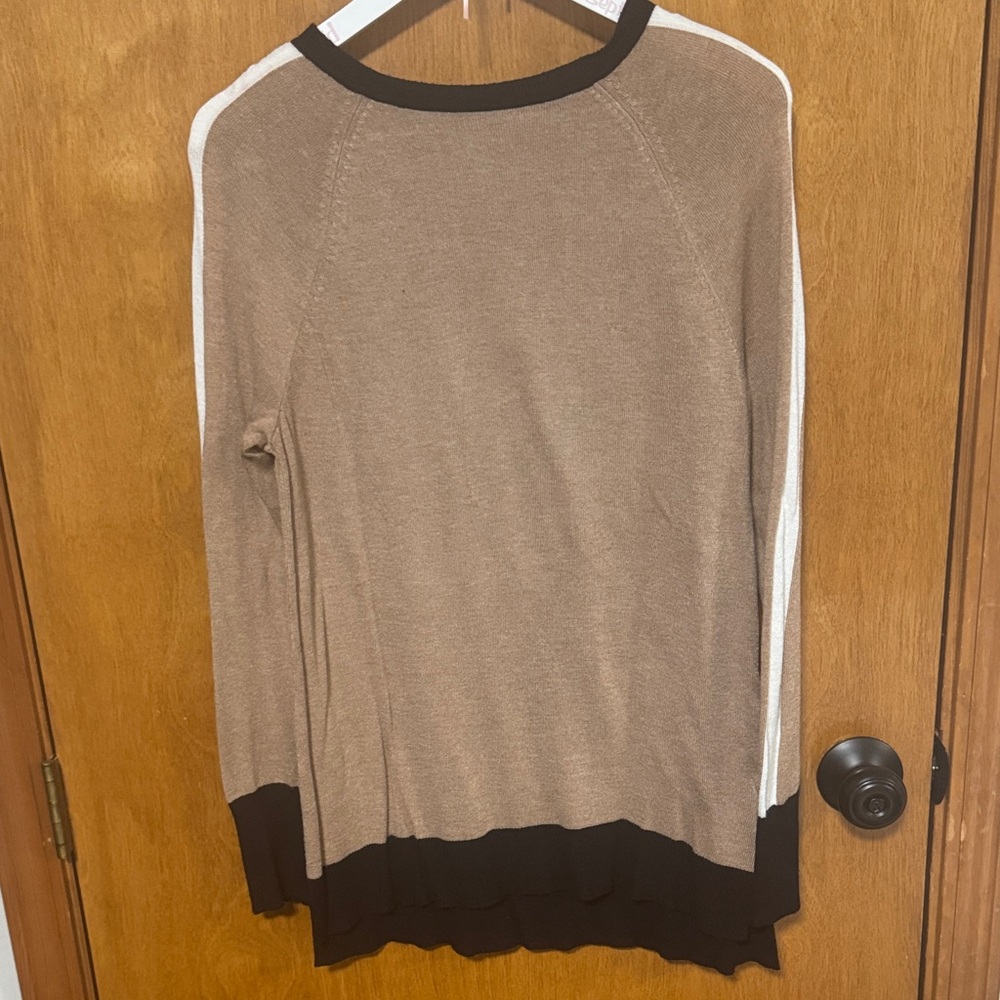 a new day Tan and Black Crew Neck Sweater